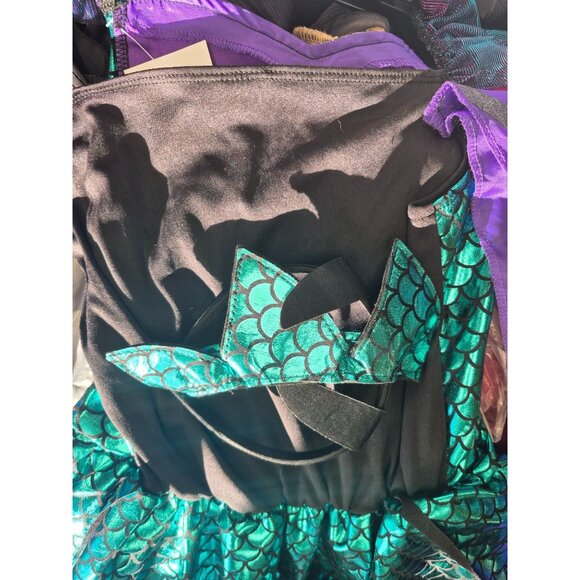 Target Girls Dragon Costume With Wings & Horns Purple/Teal Metallic Size L 100% - Picture 9 of 9